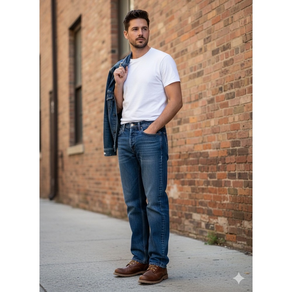 Levi Strauss 550 Men's Blue W34 L34.5 Relaxed Fit Denim Jeans